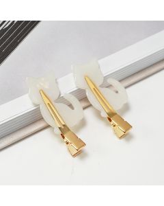 HD1087 Cat Hair Clips Twin Pack Cream