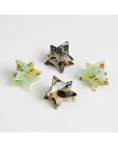 HD1104 Stars Cream Green Clips Pack Of 4