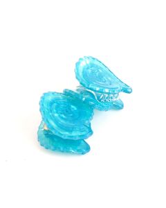 HH0053 Mini Shell Hair Clips Twin Pack Blue