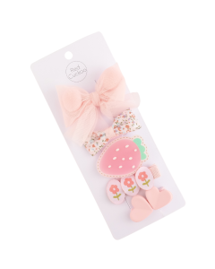 HH0094 Pink Set Hair Clips Pack Of 5