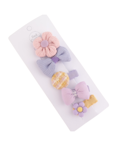 HH0102 Purple Set Hair Clips Pack Of 5