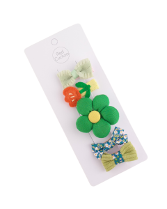 HH0104 Green Set Hair Clips Pack Of 5
