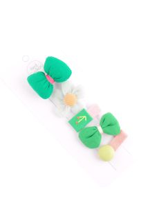 HH0105 Green Set Hair Clips Pack Of 5