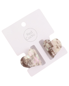 HH0158 Mini Hearts Hair Claw Clips Twin Pack Grey
