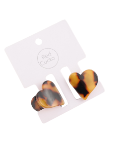 HH0160 Mini Hearts Hair Claws Twin Pack Brown