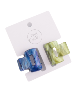 HH0166 Mini Hair Claw Clips Pack Purple Green