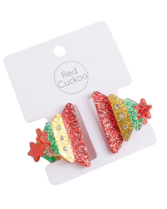 HH0287 Xmas Tree Hair Claws Pair