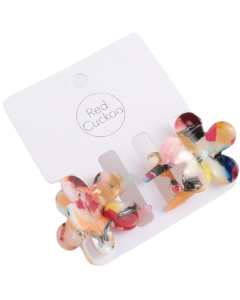 HH0289 Flower Hair Claws Multi Pair