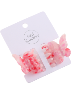 HH0357 Butterfly Hair Claws Twin Pack Pink