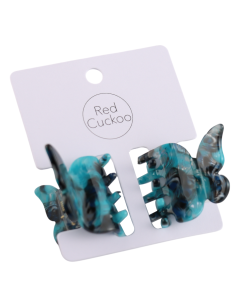 HH0358 Butterfly Hair Claws Twin Pack Blue