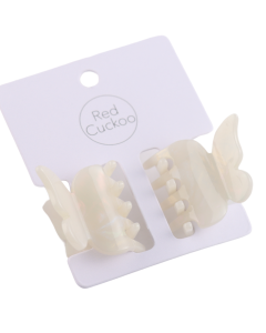HH0359 Butterfly Hair Claws Twin Pack White
