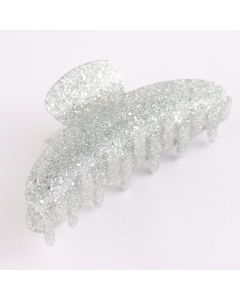 HH0379 Glitter Hair Claw Clip Silver