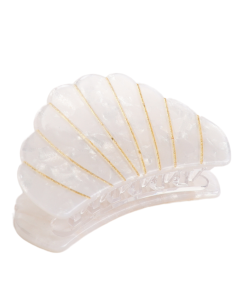 HH0389 Shell Hair Claw Clip White