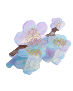 HH0400 Flowers Hair Claw Clip Blue