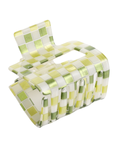 HH0414 Squares Hair Claw Clip Green