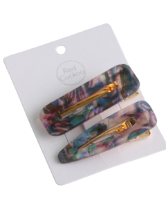 HH0452 Hair Clips Pack Of 2 Blue Purple
