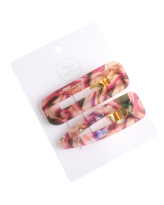 HH0453 Hair Clips Pack Of 2 Plum