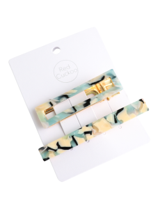 HH0454 Hair Clips Pack Of 2 Blue Yellow