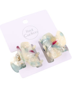 HH0487 Mini Hair Claws Twin Pack Blue Green