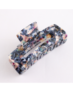 HH0497 Rectangle Hair Claw Clip Blue White