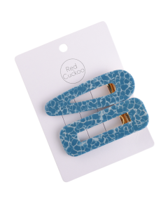 HH0593 Hair Clips Twin Pack Blue White