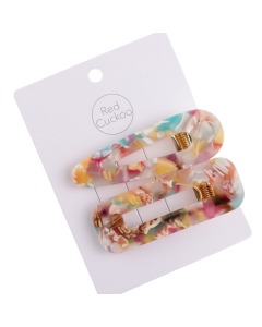 HH0596 Hair Clips Twin Pack Bright Multi