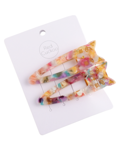 HH0598 Cat Hair Clips Twin Pack Multi