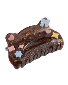 HH0618 Cute Cat Hair Claw Clip Brown