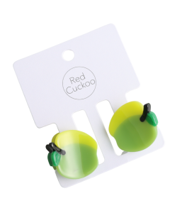 HH0662 Apple Hair Claw Clip Twin Pack Green