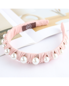 HH0668 Pearls Pink Headband
