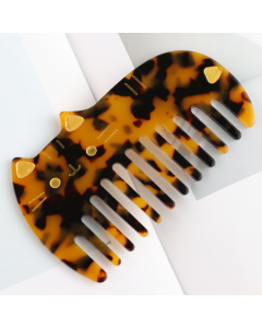 HH0685 Cat Face Comb Brown Tortoiseshell