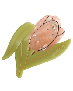 HH0717 Sparkle Tulip Hair Claw Clip Pink