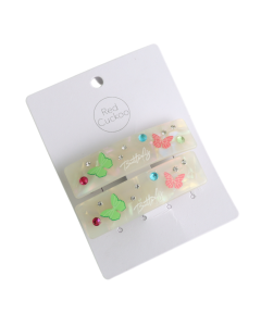 HH0739 Sparkle Butterflies Hair Clip Twin Pack