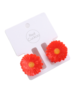 HH0759 Red Flower Hair Claw Clip Twin Pack