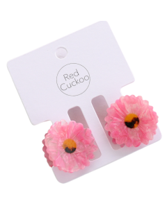 HH0764 Pink Flower Hair Claw Clip Twin Pack