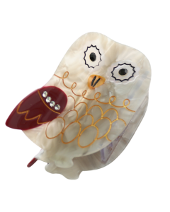 HH0795 Silver Owl Hair Claw Clip