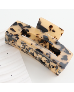 HH0800 Rectangle Hair Claw Cream Tortoiseshell