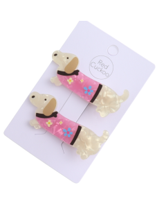 HH0845 Dog Hair Clips Twin Pack Pink