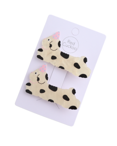 HH0854 Dog With Hat Hair Clips Twin Pack