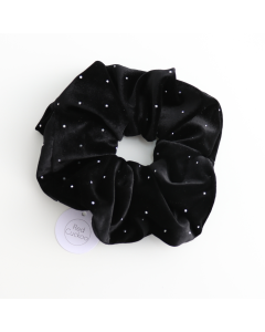 HH0909 Oversized Sparkle Velvet Scrunchie Black