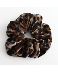 HH0924 Leopard Velvet Scrunchie Beige