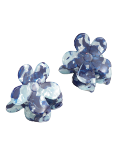 HH0928 Flower Hair Claws Blue Pair