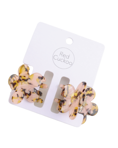 HH0929 Flower Hair Claws Peach Pair