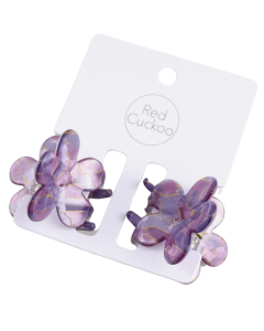 HH0933 Flower Hair Claws Purple Pair