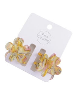 HH0937 Flower Hair Claws Gold Pair 
