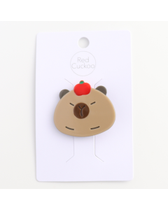 HH0957 Capybara Hair Clip Red Apple