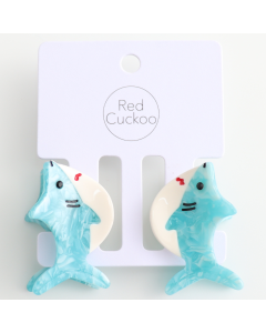 HH0974 Mini Hair Claws Pair Shark Blue