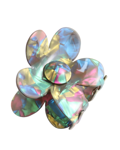 HH1009 Flower Hair Claw Clip Blue Green