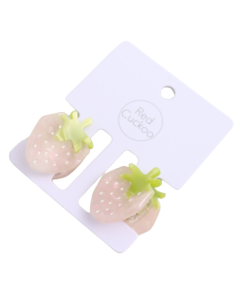 HH1109 Strawberry Hair Claw Clips Twin Pack Pink