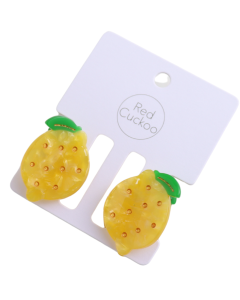 HH1125 Lemons Hair Claw Clips Twin Pack